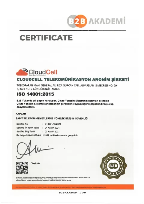 ISO 14001 belgesi ön izlemesi