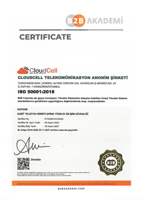 ISO 50001 belgesi ön izlemesi