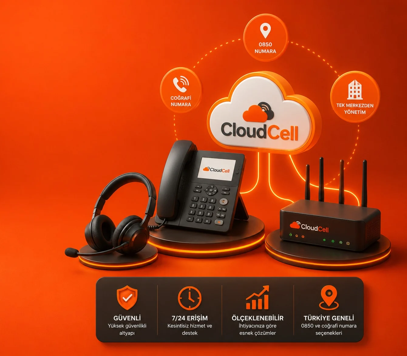 CloudCell 0850 ve coğrafi numaraların merkezi yönetim yapısı